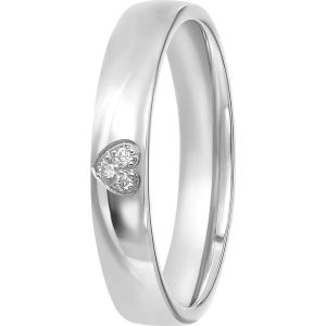 Lucardi Dames Vriendschapsring Nis Diamant 0,03ct - Ring - Cadeau - Echt Zilver - Zilverkleurig