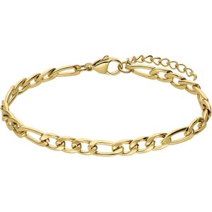 Stalen goldplated armband figaro 5mm