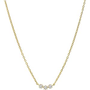 Zilveren goldplated ketting zirkonia