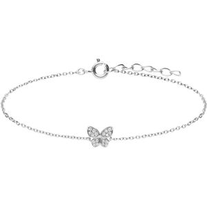 Zilveren armband vlinder zirkonia