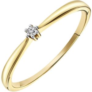 Geelgouden solitair ring met diamant (0,02ct.)