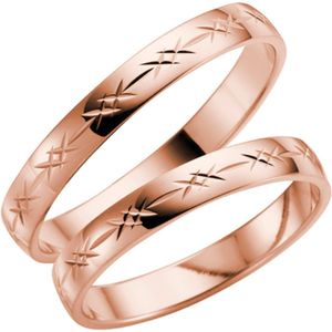 14 Karaat rose gouden trouwring Acacia Heren H01R