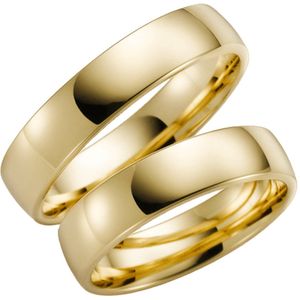 14K geelgouden dames trouwring Pioenroos H56