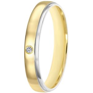 14K bicolor gouden dames trouwring 3mm Evy TW 307