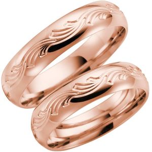 14 K rose gouden trouwring Lenteroos Heren H91R