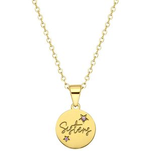 Stalen goldplated ketting sisters