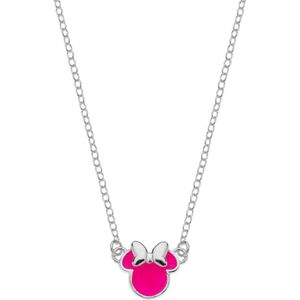 Zilveren ketting Minnie Mouse roze