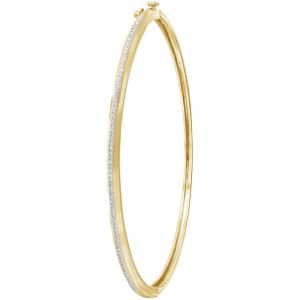 14 Karaat geelgouden armband met diamant 0,22ct