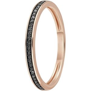 14K rosegouden railring 29 zwarte diamanten 0,08ct