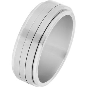 Gerecycleerd stalen anxiety ring met 3 strepen