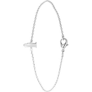 Lucardi Dames Armband met letter hanger - Staal - Armband - Cadeau - 18 cm - Zilverkleurig