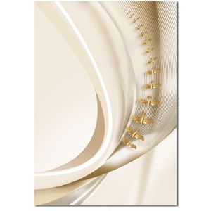 TPFLiving Luxus Poster Leinwand -Abstrakte Strukturen - Beige, Weiß, Gold - 13 verschiedene Größen - OHNE Rahmen - Modell C - 15x20cm