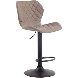TPFLiving Barhocker Cora Gestell schwarz Stoff - Taupe