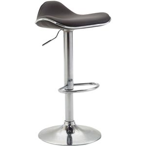 TPFLiving Barhocker Shangrila Gestell Metall in Chromoptik Kunstleder - Braun