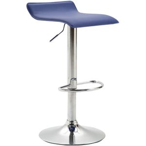 TPFLiving Barhocker Dynasty Two Gestell Metall in Chromoptik Kunstleder - Blau