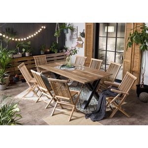 TPFLiving Esszimmertisch WOUT - 240x100 cm - Platte Mango, Gestell Metall