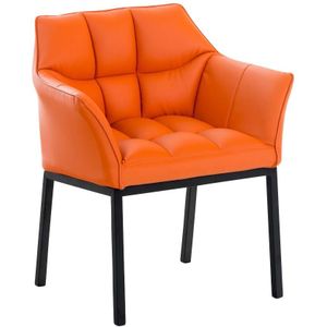 TPFLiving Esszimmerstuhl Octrarius-S Kunstleder Gestell Metall Schwarz - Orange