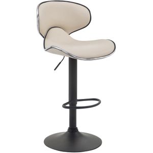 TPFLiving Barhocker Las Palmas Gestell schwarz Kunstleder - Creme