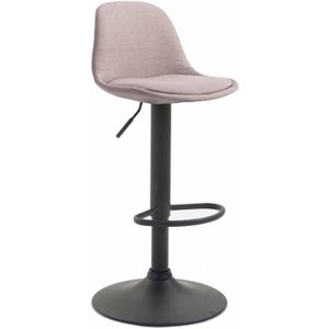 TPFLiving Barhocker Kilian Gestell schwarz Stoff - Taupe