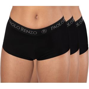 Paolo Renzo® Damen Baumwoll Panty SPORT LINE 3 oder 6 Paar - Größen S, M , L, XL - Schwarz / M / 3