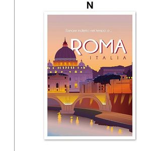 TPFLiving Poster Leinwand / Berühmte Städte - Rom, Paris, Stockhom, Capri, Bora Bora - / Verschiedene Größen - OHNE Rahmen - Modell N - 60x80cm
