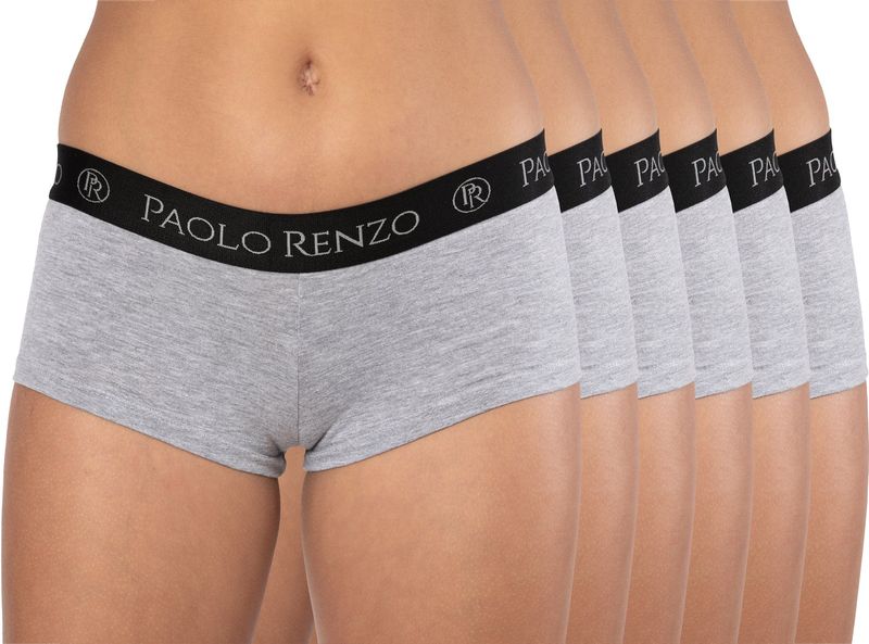 Paolo Renzo® Damen Baumwoll Panty SPORT LINE 3 oder 6 Paar - Größen S, M , L, XL - Grau / S / 6