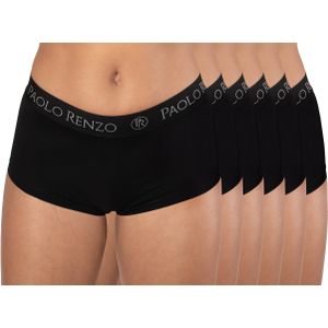 Paolo Renzo® Damen Baumwoll Panty SPORT LINE 3 oder 6 Paar - Größen S, M , L, XL - Schwarz / XL / 6