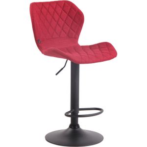 TPFLiving Barhocker Cora Gestell schwarz Stoff - Rot