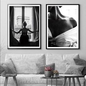 TPFLiving Poster Leinwand / Impressionen Frau, Mädchen - / Verschiedene Größen - OHNE Rahmen - Modell 2PCS - 15x20cm