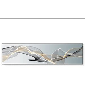 TPFLiving XXL Riesen Luxus Poster Leinwand / Abstrakte Linien und Formen in Weis, Blau, Grau, Beige, Schwarz / 18 Motive in 11 verschiedenen Größen - OHNE - Rahmen - Modell TPFL-LW-300-MN - 70x140cm