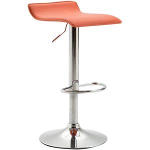 TPFLiving Barhocker Dynasty Two Gestell Metall in Chromoptik Kunstleder - Orange