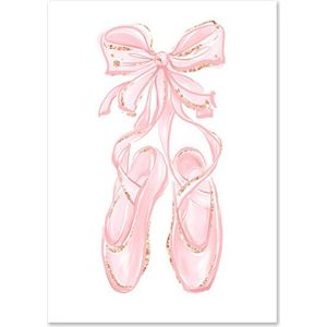 TPFLiving Poster Leinwand / Schmetterling, Balett Mädchen, Balettschuhe, Regenbogen, Sonne - / Verschiedene Größen - OHNE Rahmen - Modell I - 21x30cm