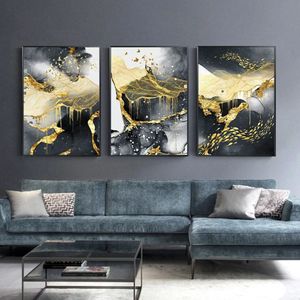 TPFLiving Gold Luxus Poster Leinwand verschiedene Größen - ohne Rahmen - Modell TPFL-LW-12-SET - 40x60cm