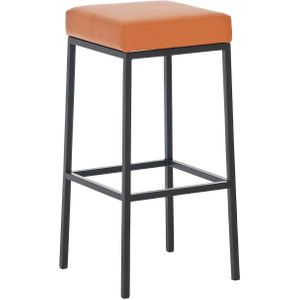TPFLiving Barhocker Montana B Gestell schwarz Kunstleder - Orange