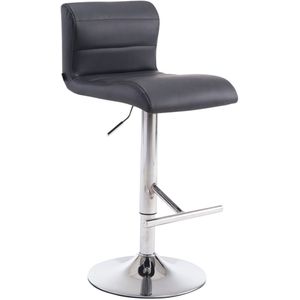 TPFLiving Barhocker Denon Gestell Metall in Chromoptik Kunstleder - Schwarz