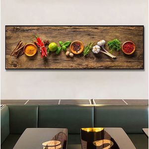TPFLiving Poster Leinwand / Gewürze und Kräuter - / Verschiedene Größen - OHNE Rahmen - Modell 577499701 - 70x210cm