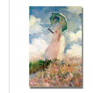 TPFLiving Poster Leinwand / Claude Monet - Frau mit Sonnenschirm / Motiv in verschiedenen Größen - OHNE Rahmen - Modell FB915 - 30x40cm