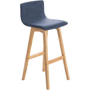 TPFLiving Barhocker Tauro Gestell Natura Stoff - Blau