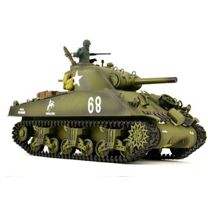 TPFLiving RC-Panzer US M4A3 Sherman 7-0-Pro RC Panzer ferngesteuert - Panzer mit Schussfunktion, Stahlgetriebe und Kettenantrieb - Rauch und Sound - Maßstab: 1:16