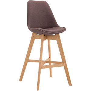TPFLiving Barhocker Canada Gestell Natura Stoff - Braun