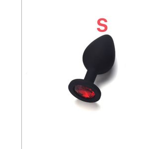 TPFSecret Juwel Analplug Silikon - Schmuckstein Rot - verschiedene Größen - S