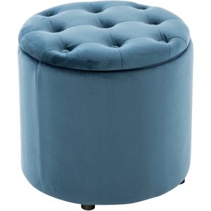 TPFLiving Sitzhocker Paris Samt - blau Stück