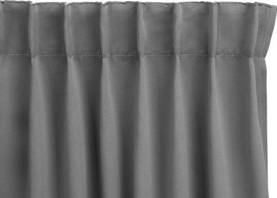 LIFA LIVING Sonnenschutzvorhang - Silbergrau - Verdunkelung & Schallschutz - Verdunkelungsvorhänge - Vorhänge mit Haken - Konfektion - 100% Polyester