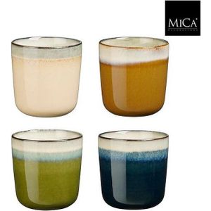 Mica Decorations Tanzi Tasse - 300 ml - Steingut - Beige, Braun, Grün, Dunkelblau