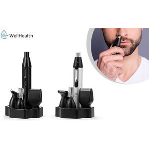 Wellhealth - 4-in-1-Nasen- und Ohrhaartrimmer - Grau
