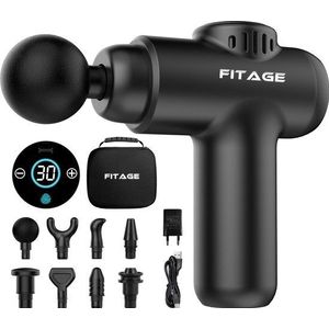 FITAGE Massage Gun Mini - 12 Aufsätze - Professionelles Massagegerät - Massage Gun 30 Stufen - Massagegerät - Massage Gun