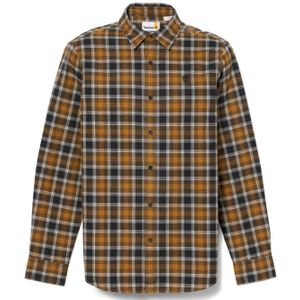 Timberland Braunes Langarmhemd aus Baumwolle - Klassisches Tartan-Design - Regular Fit - Größe L