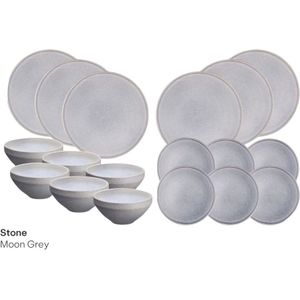 Bjorn Essgeschirr - The Essentials Service STONE - 18 Teile - Mondgrau