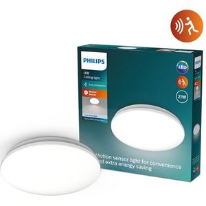 Philips Acuna plafondlamp met sensor | 4000K | Ø 34.5 cm | Wit | 21W