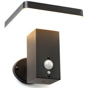 Solar wandlamp met sensor | Primrose Hill | 3000K | IP54 | Zwart